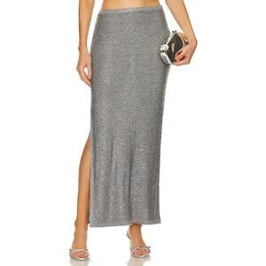 Sovere 'Gleam' Gray Sequin Embellished Skirt Size S